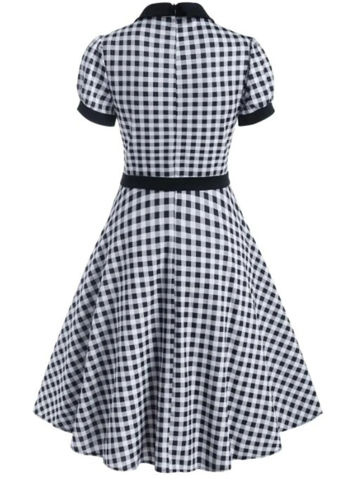 1950s Puff Sleeve Belt Swing Dress