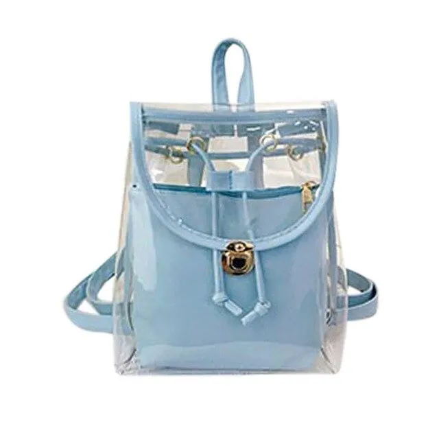 4 Colors Transparent Casual Backpack for Women