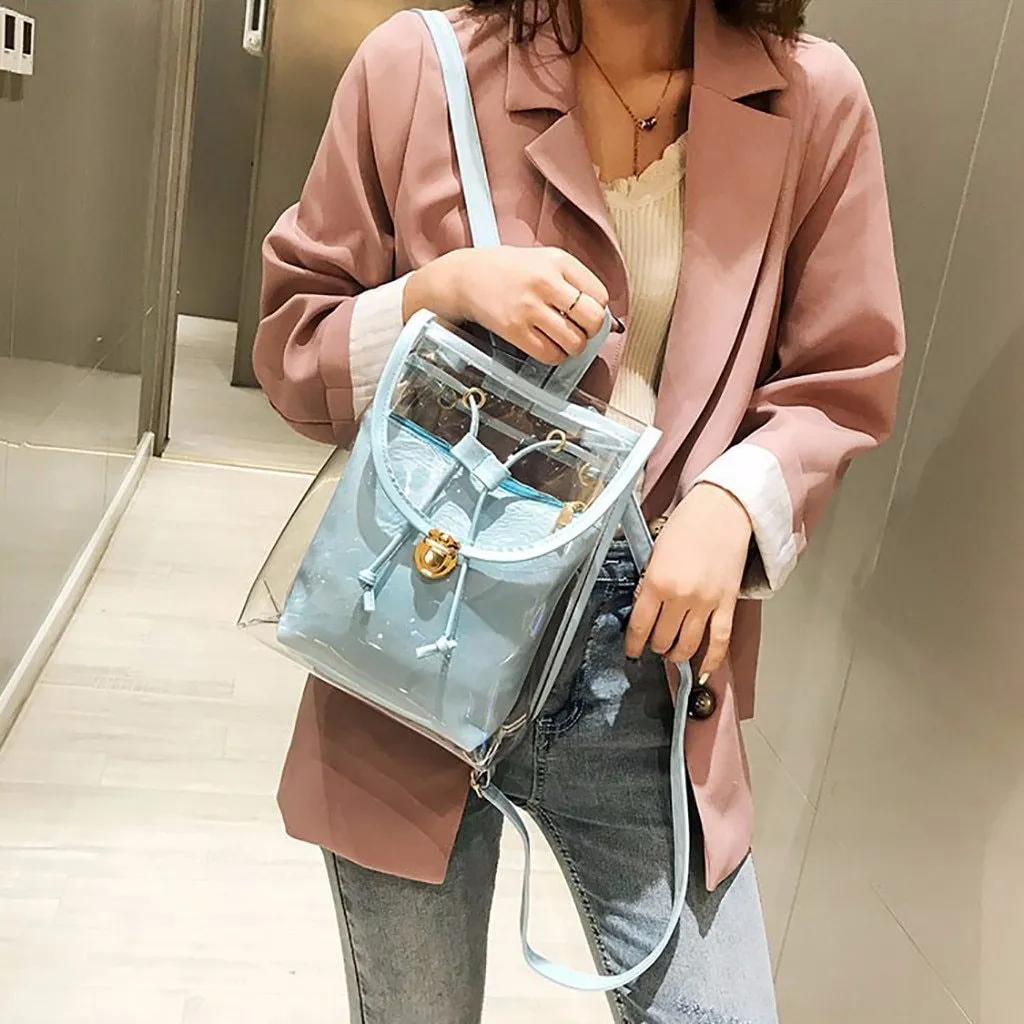 4 Colors Transparent Casual Backpack for Women