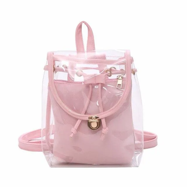 4 Colors Transparent Casual Backpack for Women