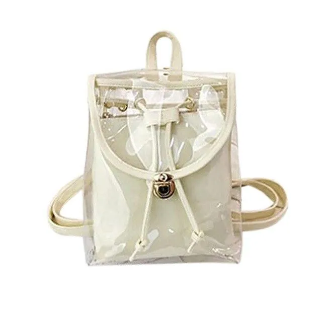 4 Colors Transparent Casual Backpack for Women