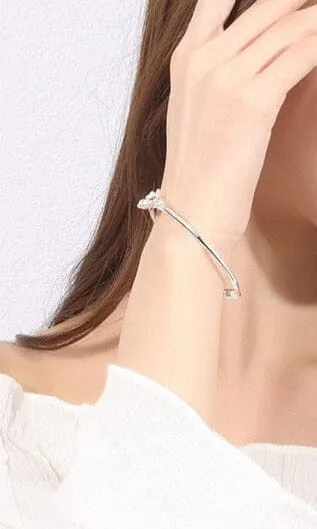 925 Sterling Silver Bracelet Flower Diamond Bracelet