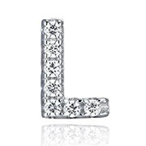 925 Sterling Silver CZ Simulated Diamond Stud Earrings Fashion Alphabet Letter Initial Earrings