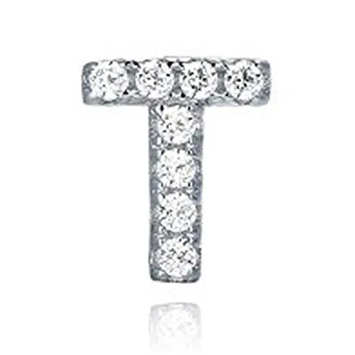 925 Sterling Silver CZ Simulated Diamond Stud Earrings Fashion Alphabet Letter Initial Earrings