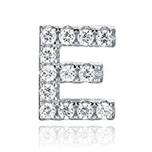 925 Sterling Silver CZ Simulated Diamond Stud Earrings Fashion Alphabet Letter Initial Earrings