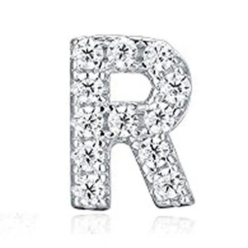 925 Sterling Silver CZ Simulated Diamond Stud Earrings Fashion Alphabet Letter Initial Earrings