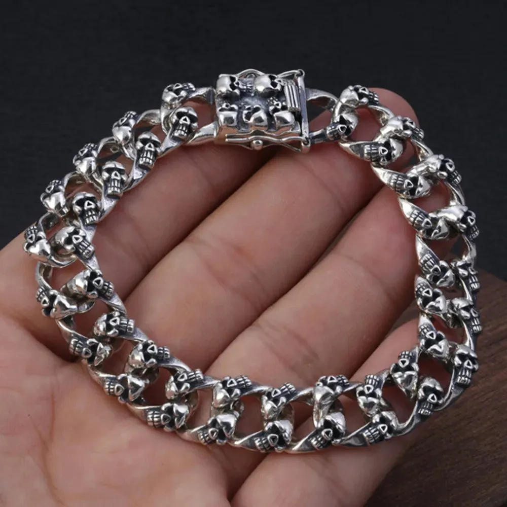 925 Sterling Silver Wrist Chain Bracelet for Men