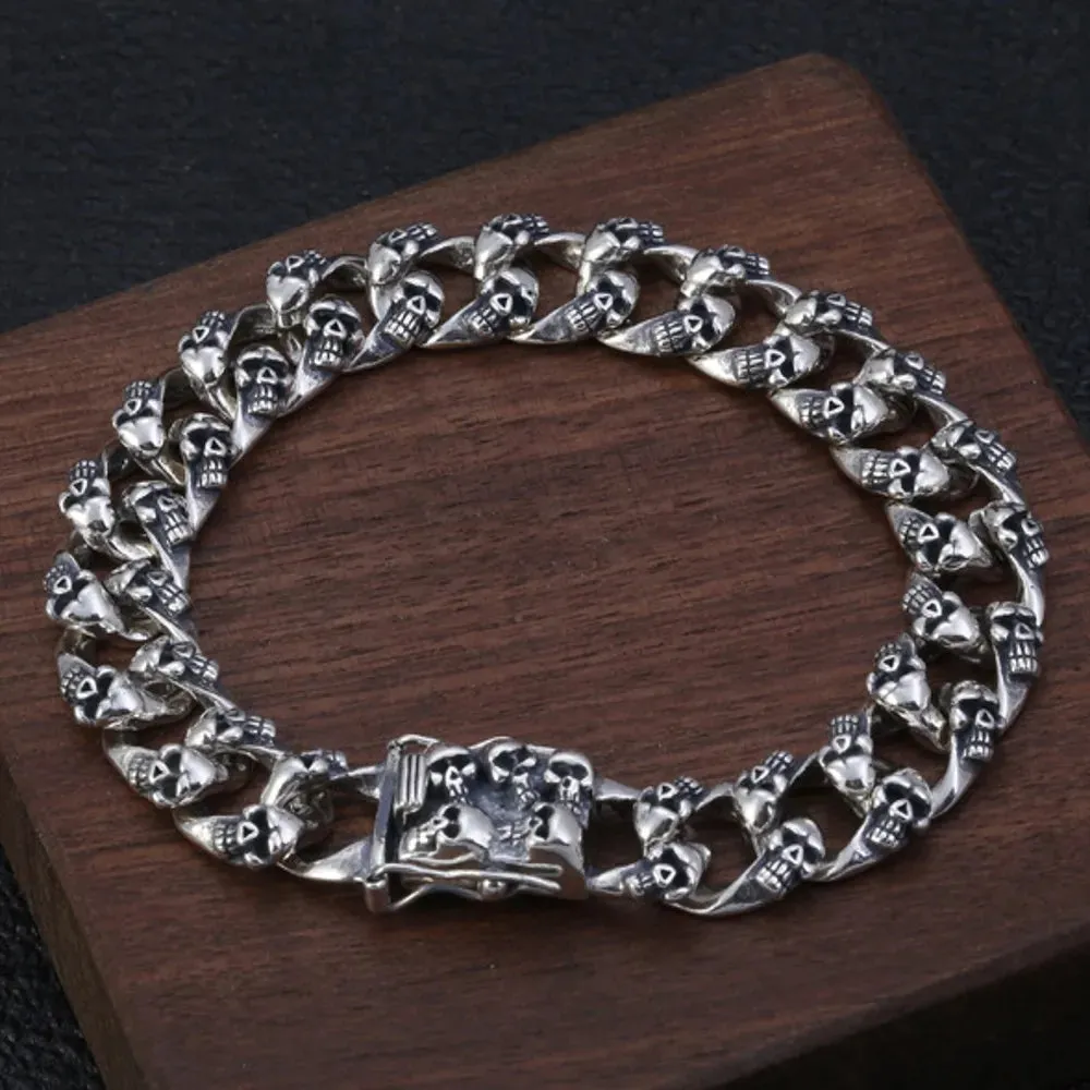 925 Sterling Silver Wrist Chain Bracelet for Men