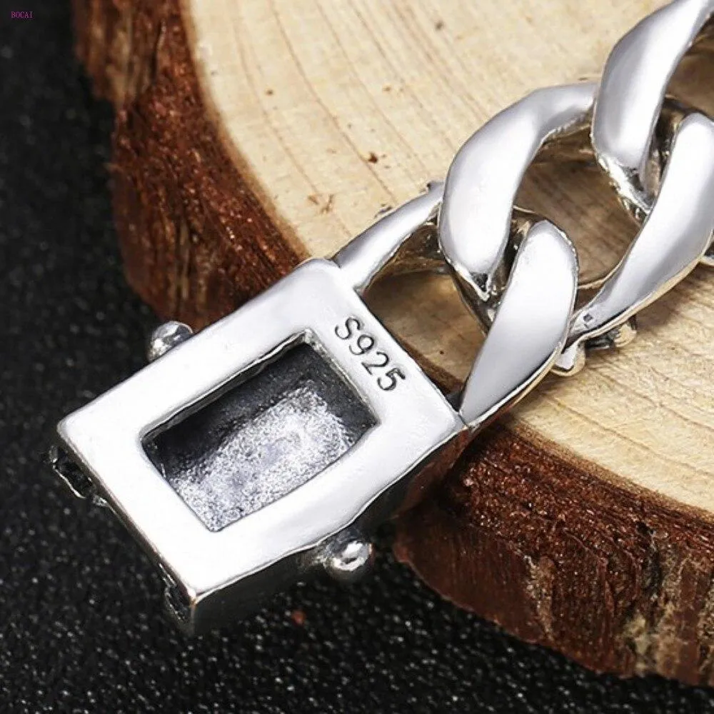 925 Sterling Silver Wrist Chain Bracelet for Men