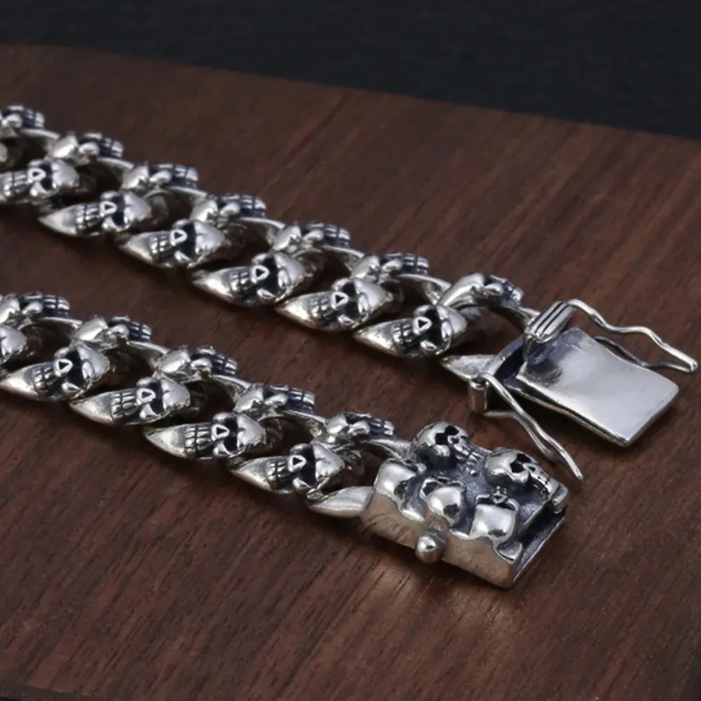 925 Sterling Silver Wrist Chain Bracelet for Men