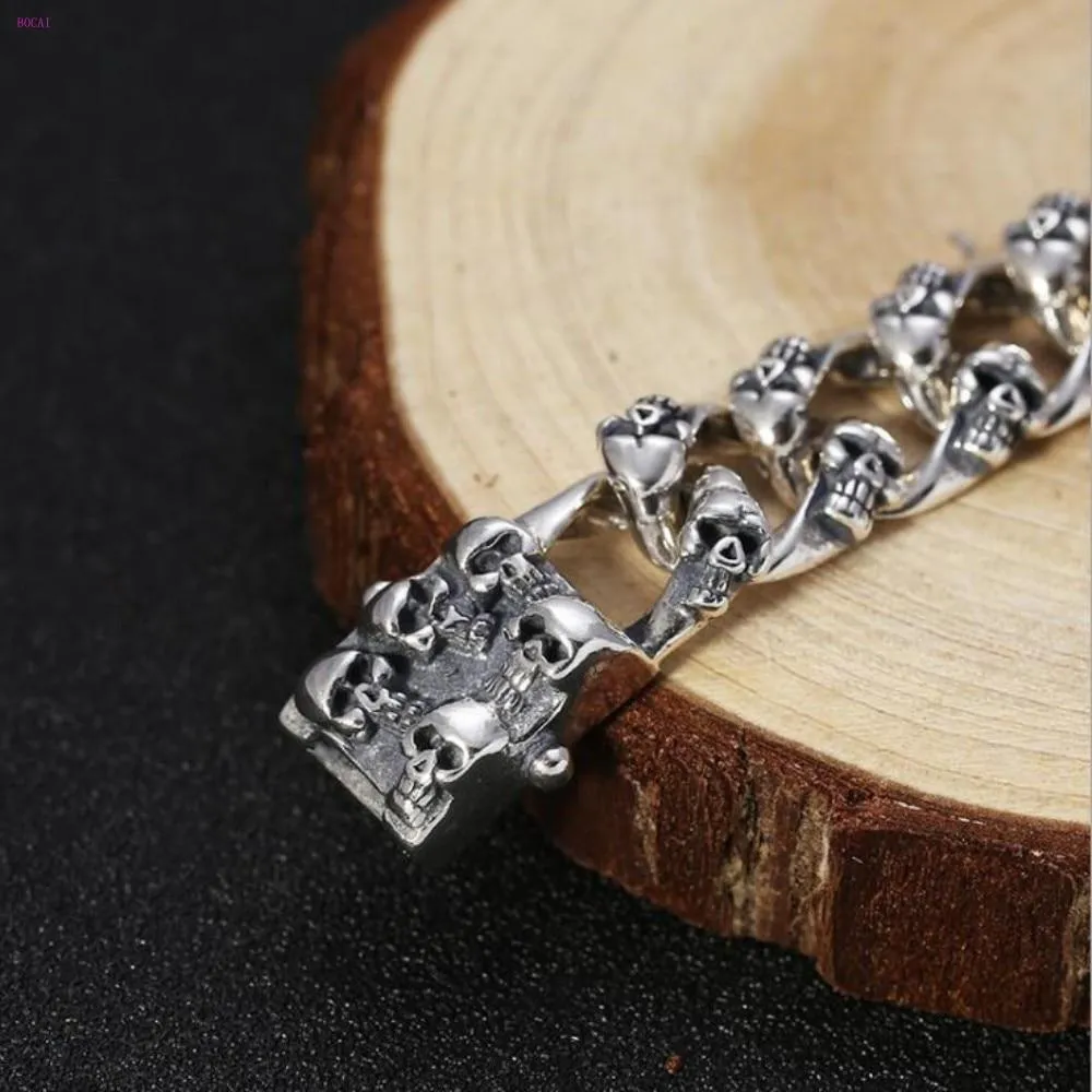 925 Sterling Silver Wrist Chain Bracelet for Men