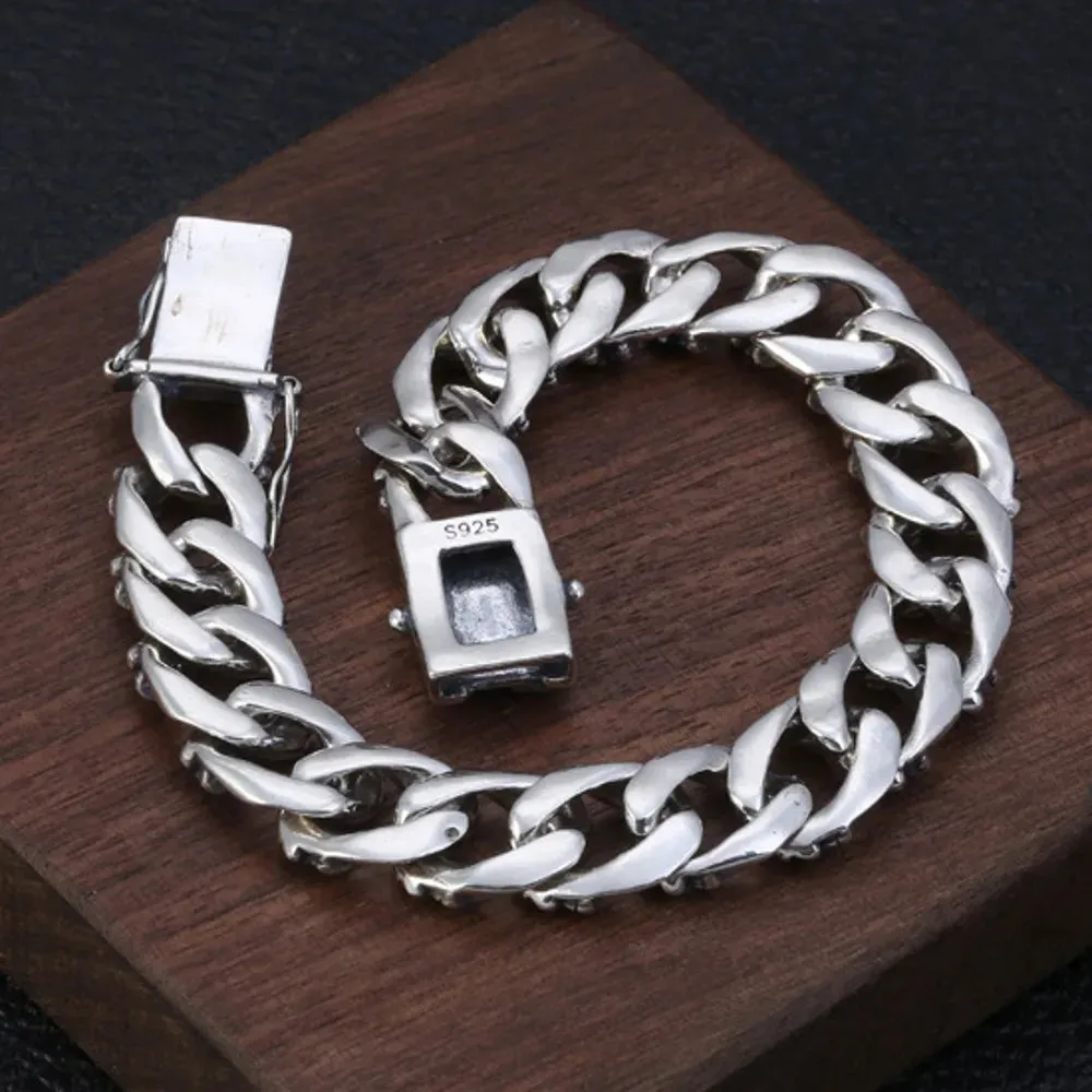 925 Sterling Silver Wrist Chain Bracelet for Men