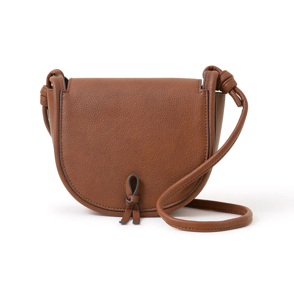 Accessorize London Tan Knot Detail Saddle Sling Bag