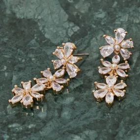 Accessorize London Women's Crystal Flower Drop Earrings