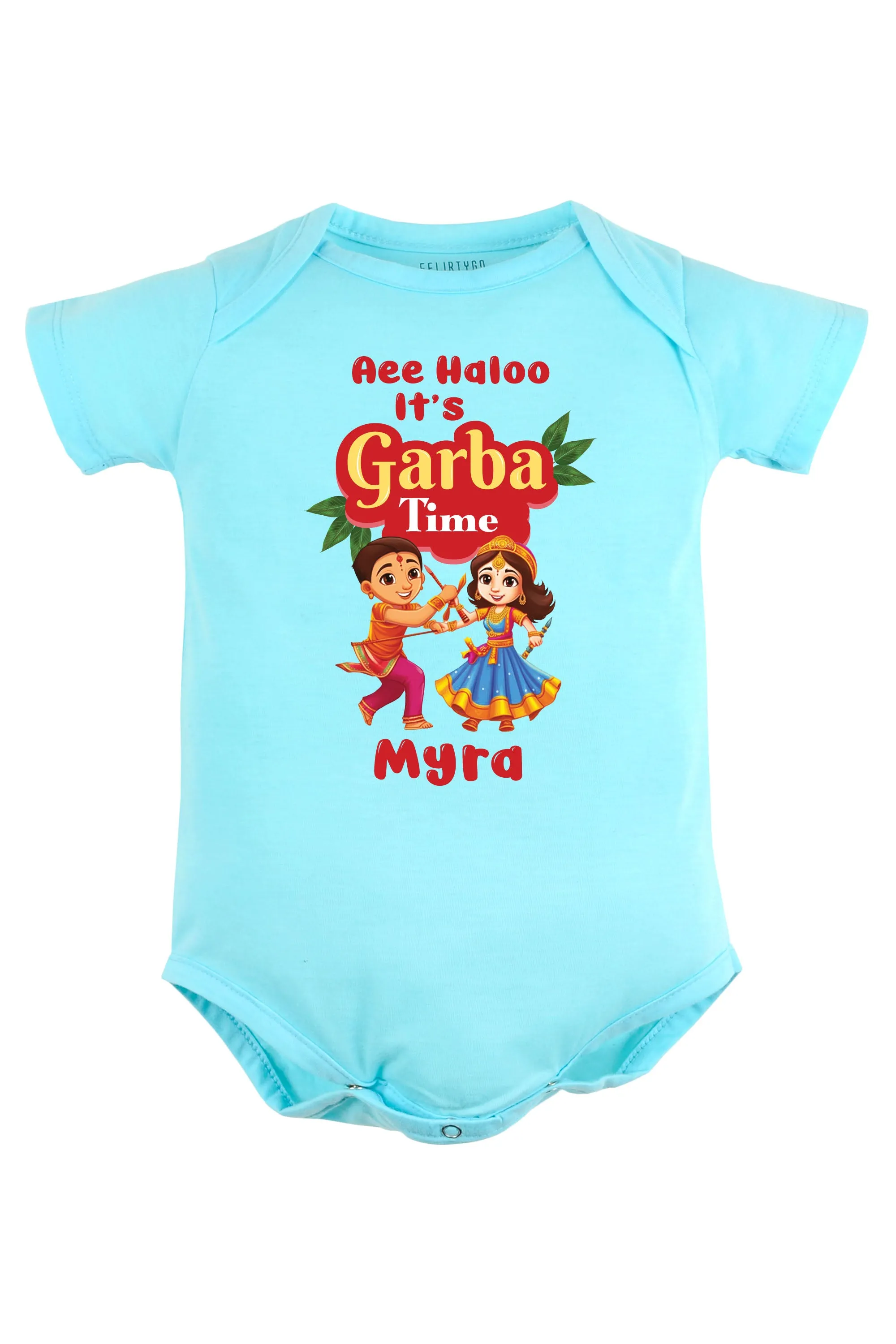 Aee Haloo It's Garba Time Baby Romper | Onesies w/ Custom Name