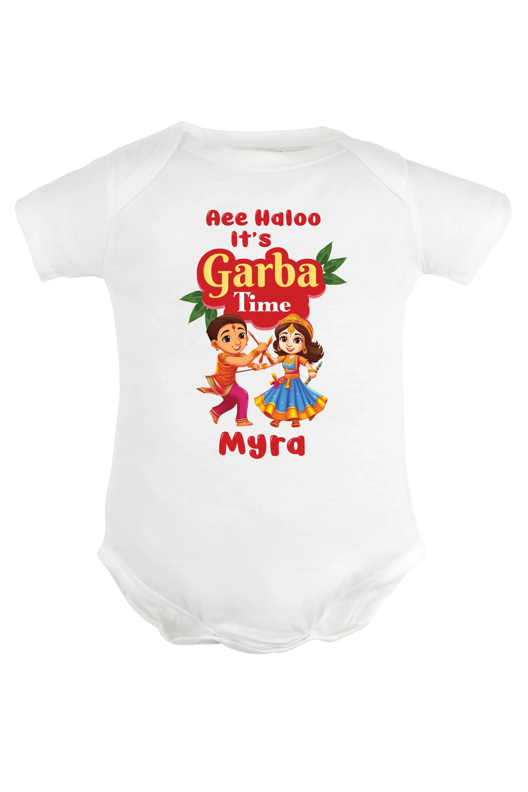 Aee Haloo It's Garba Time Baby Romper | Onesies w/ Custom Name