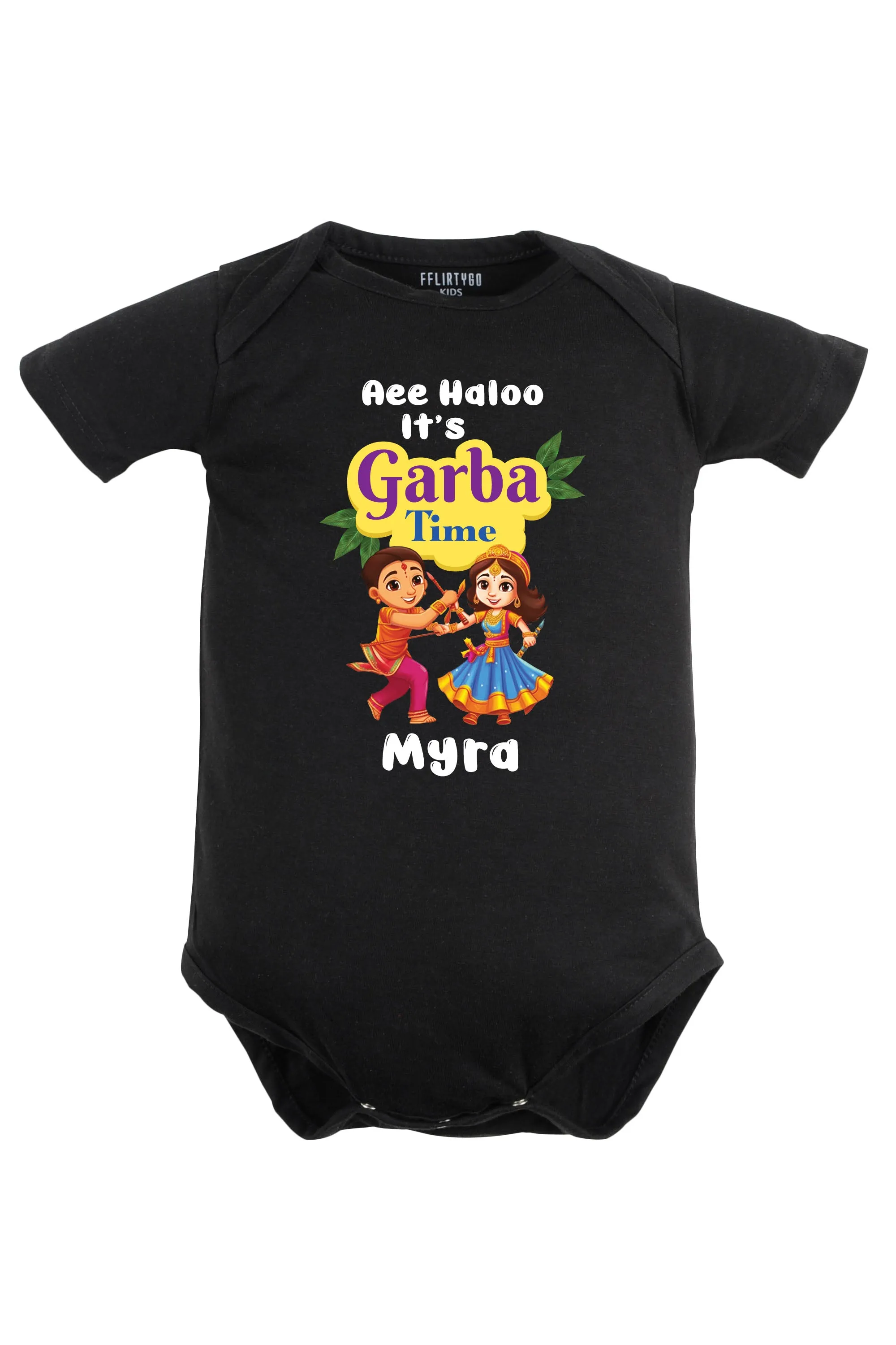 Aee Haloo It's Garba Time Baby Romper | Onesies w/ Custom Name