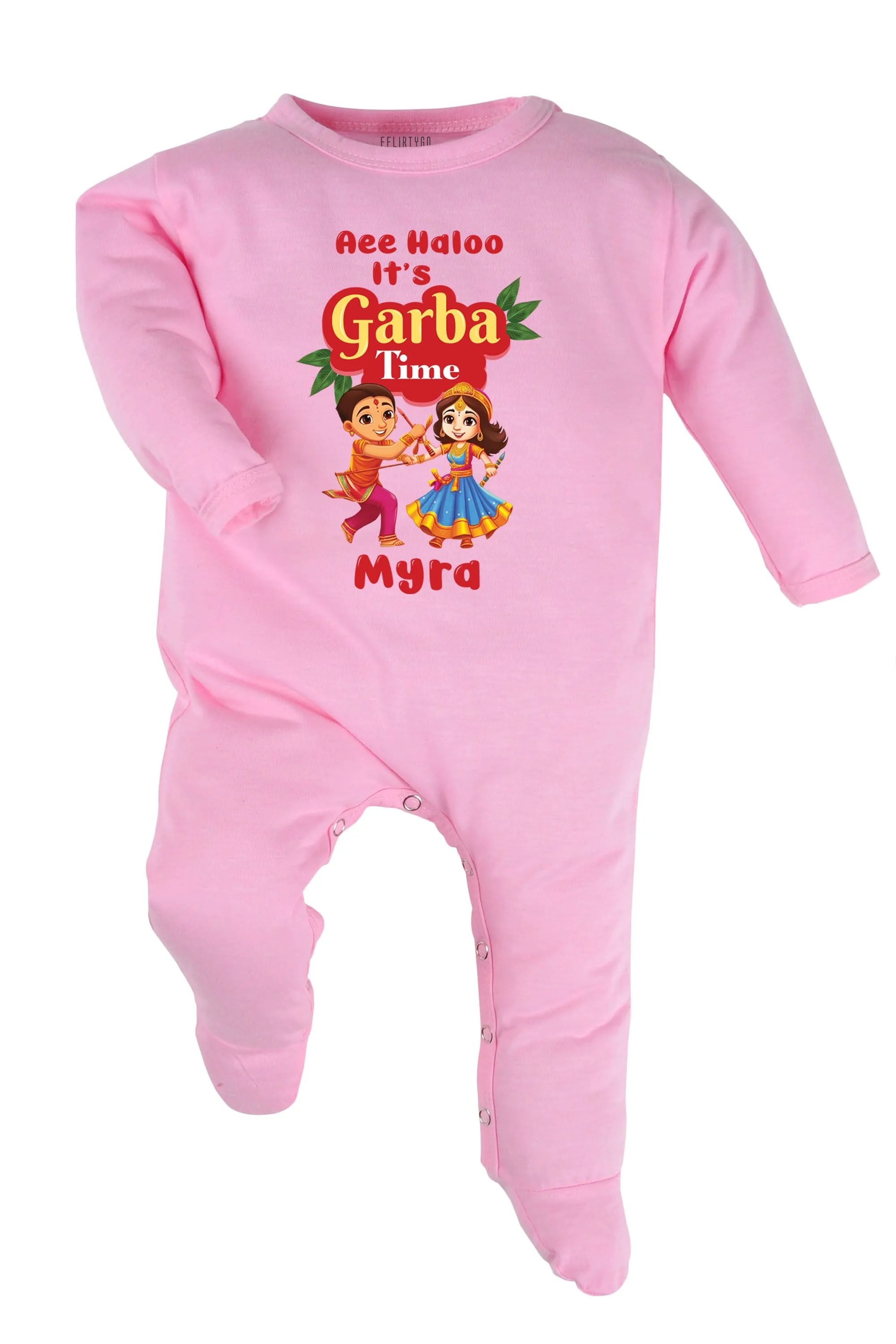 Aee Haloo It's Garba Time Baby Romper | Onesies w/ Custom Name