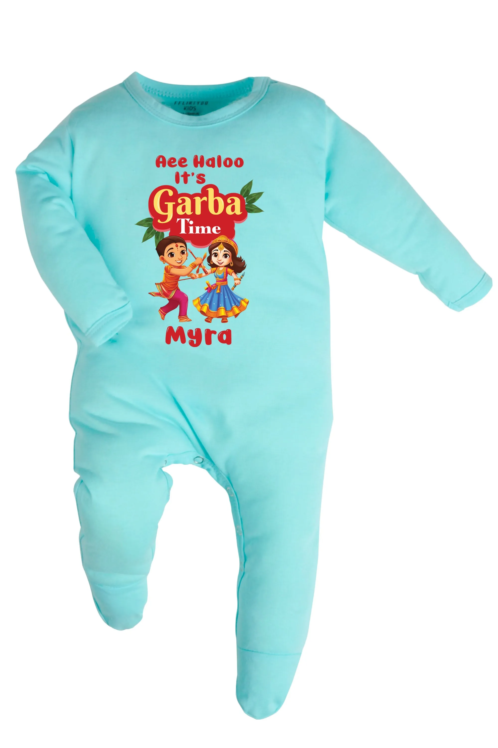 Aee Haloo It's Garba Time Baby Romper | Onesies w/ Custom Name