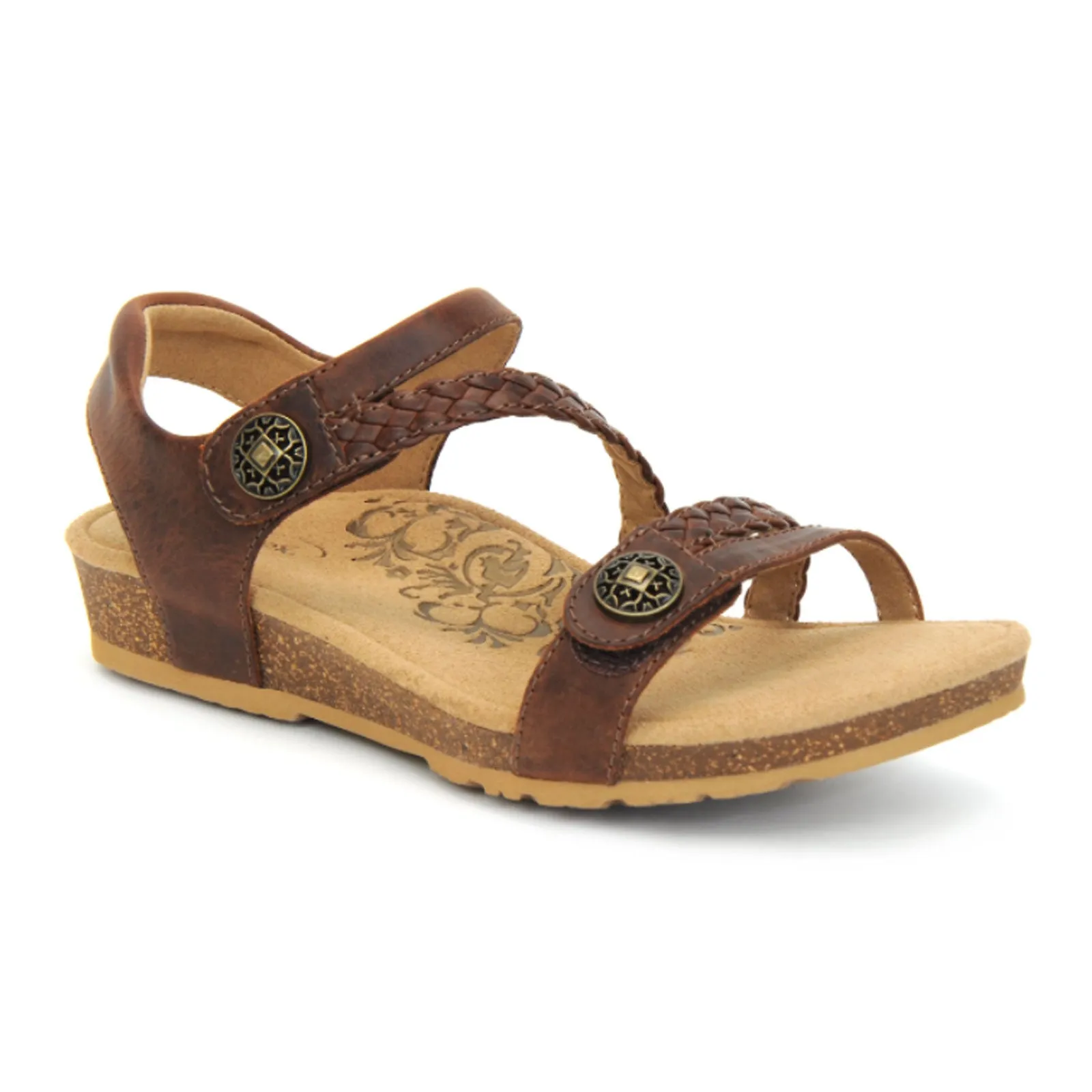 Aetrex Jillian Braided Backstrap Sandal (Women) - Walnut