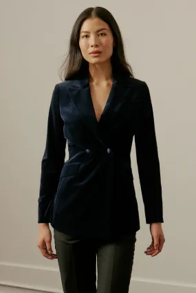 Alexis DB Jacket - Midnight Blue Velvet