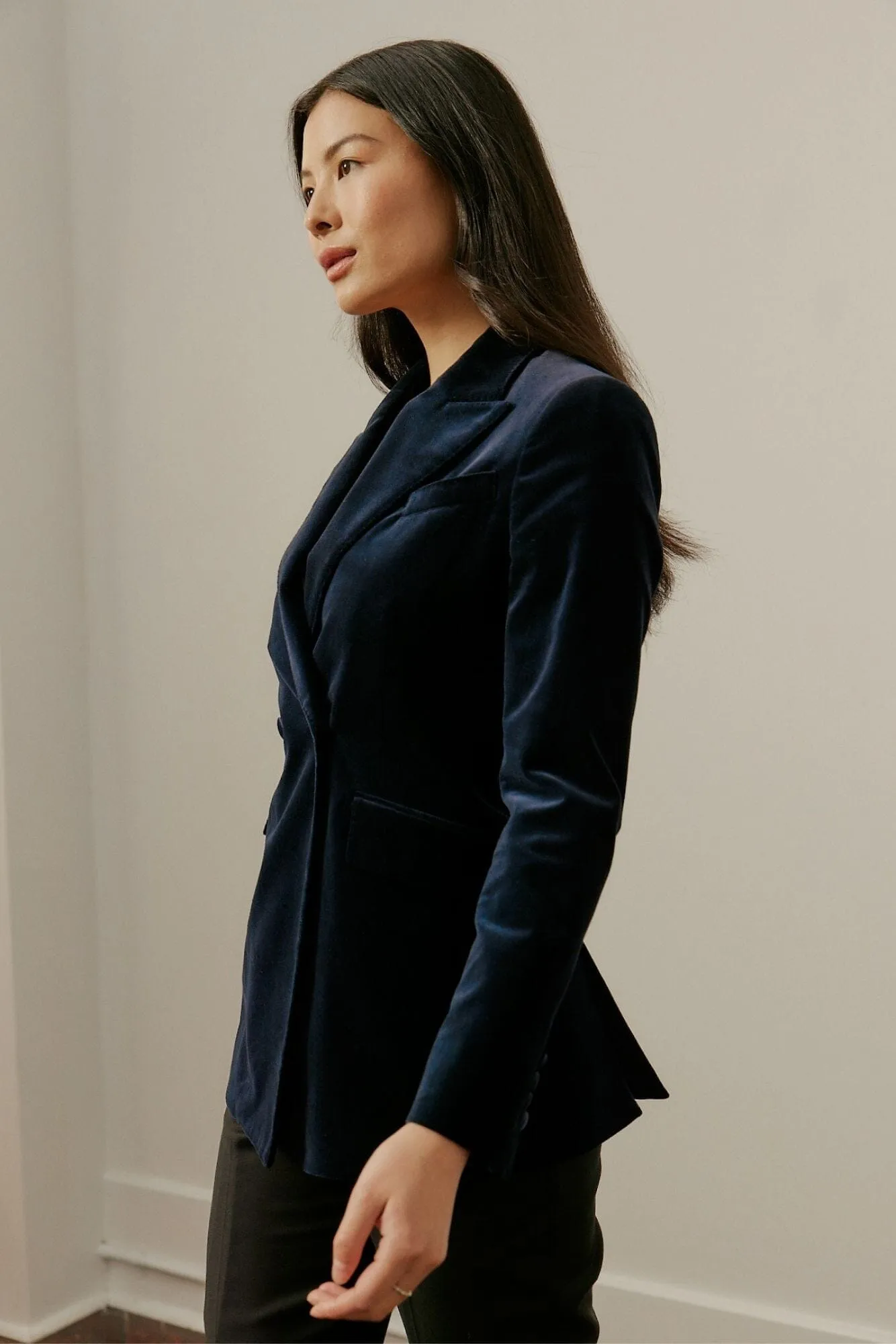 Alexis DB Jacket - Midnight Blue Velvet