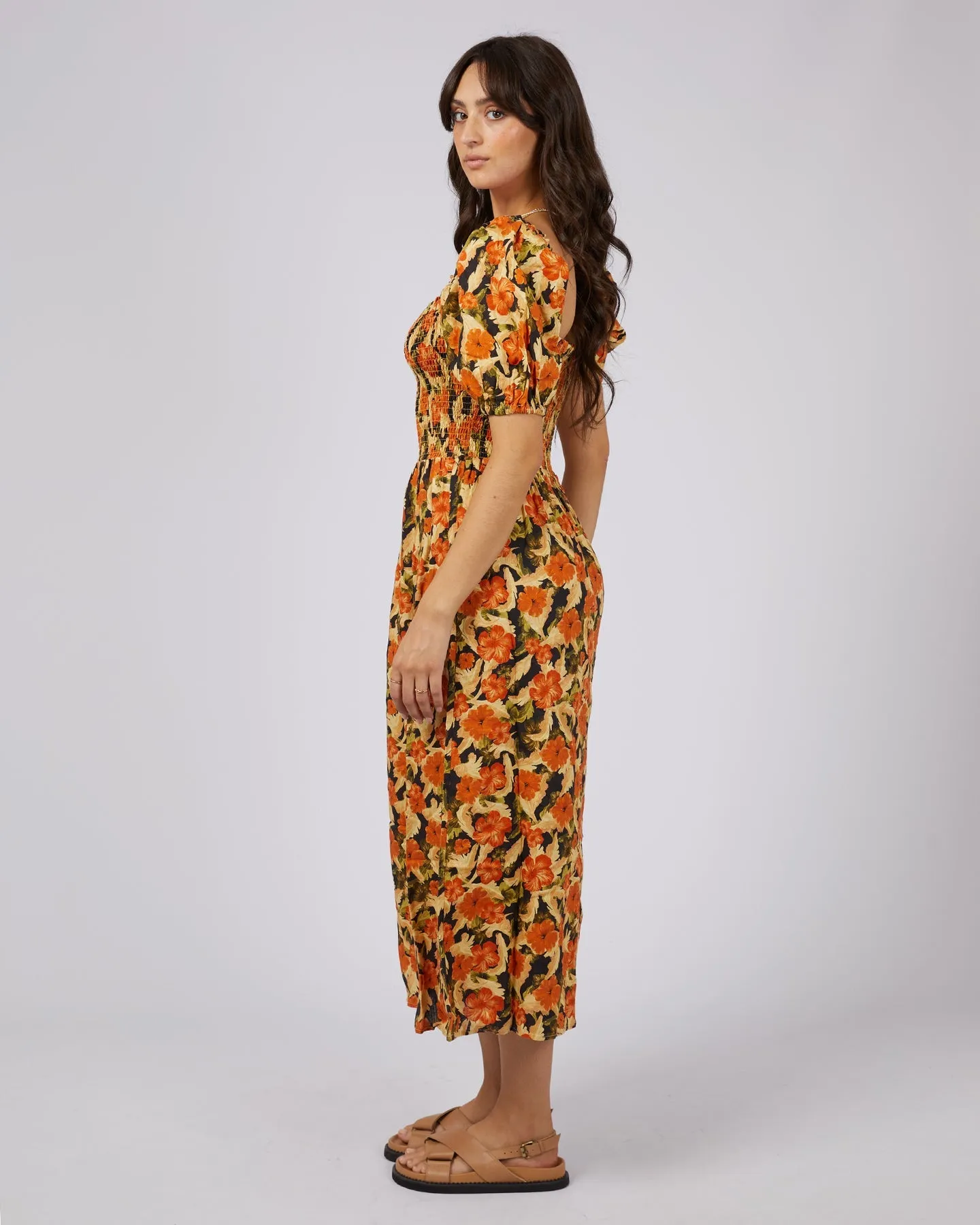 All About Eve Margot Floral Shirred Dress - Print