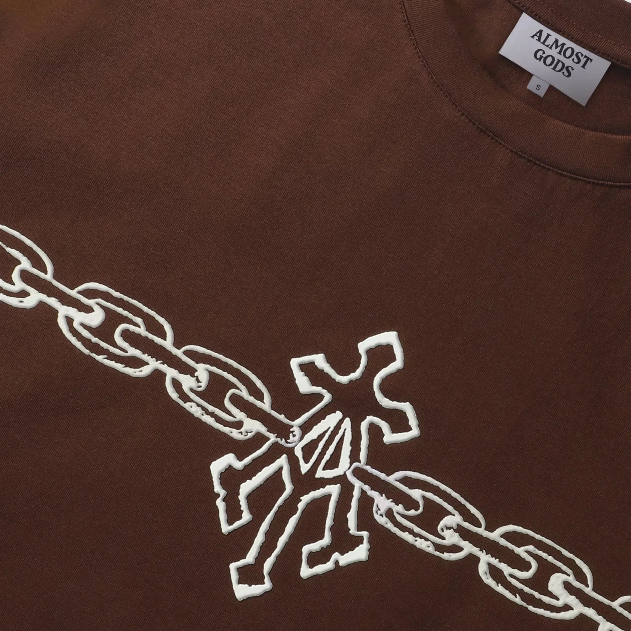 ALPHA CROSS CHAIN LINK TEE (BROWN)