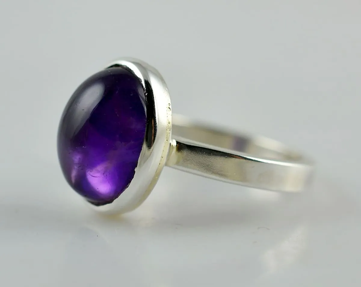 Amethyst 925 Solid Sterling Silver Handmade Ring Sizes 4 to 13 (US)