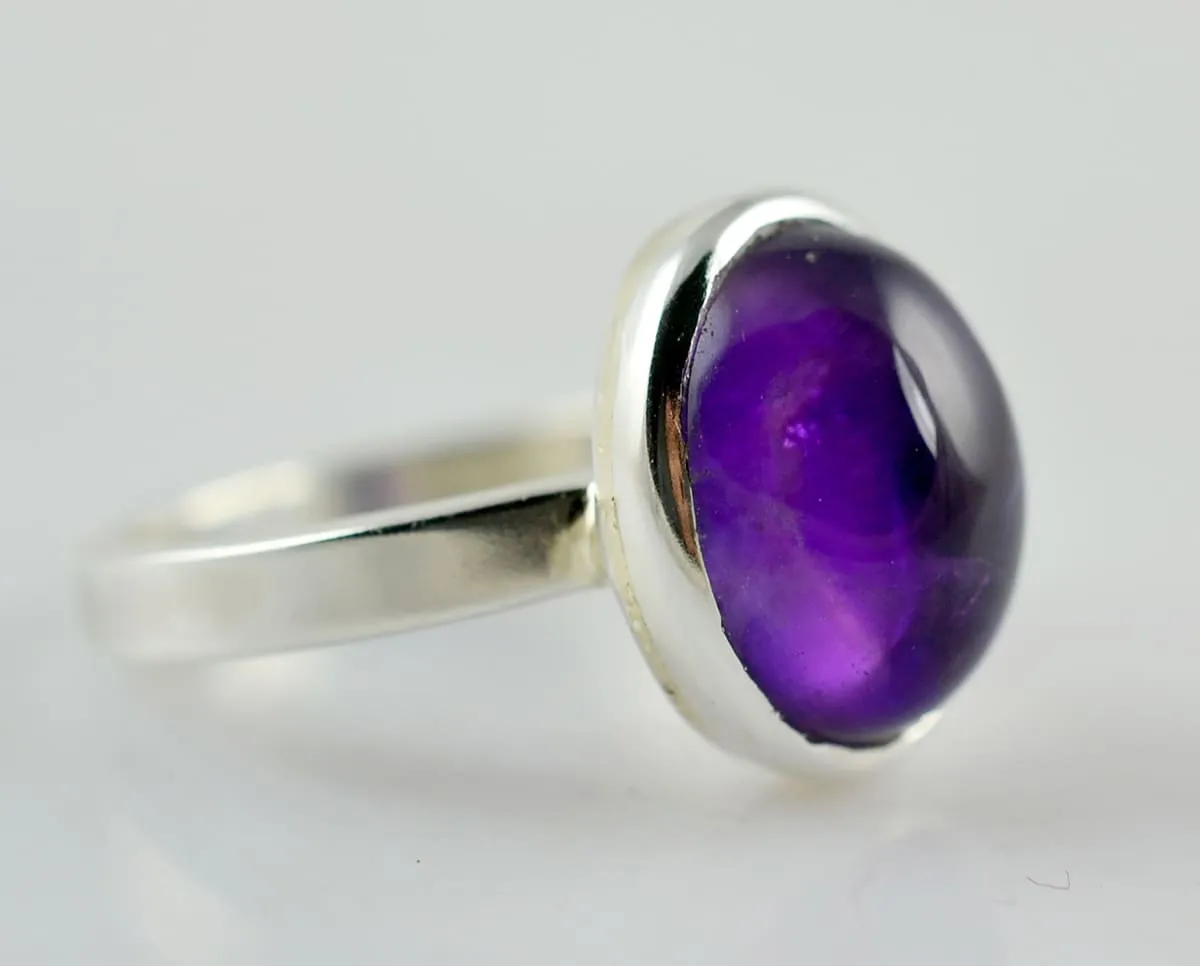 Amethyst 925 Solid Sterling Silver Handmade Ring Sizes 4 to 13 (US)