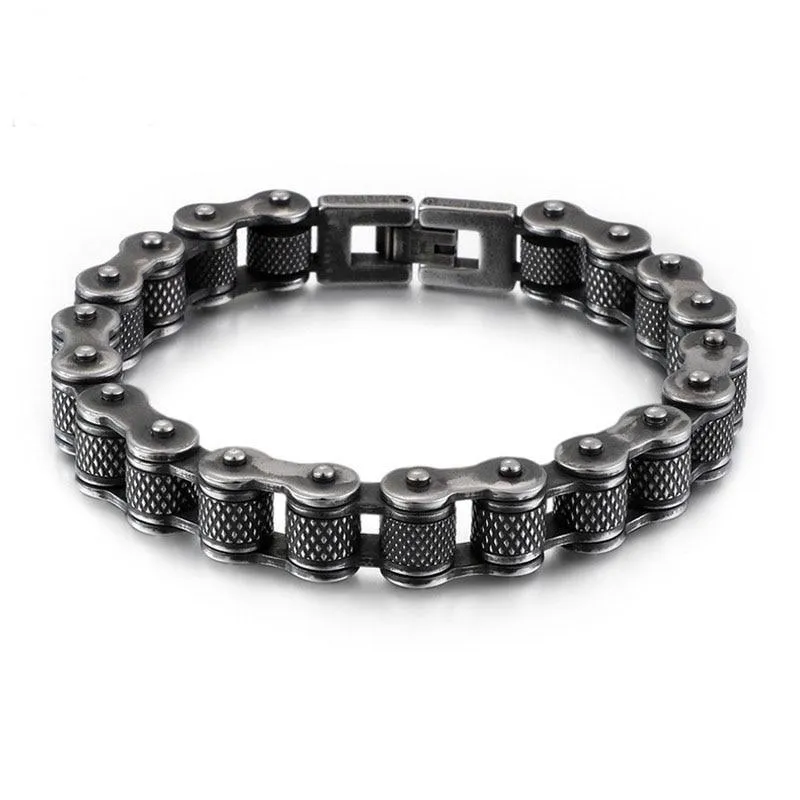 Antique Black Motorcycle Link Chain Bracelet