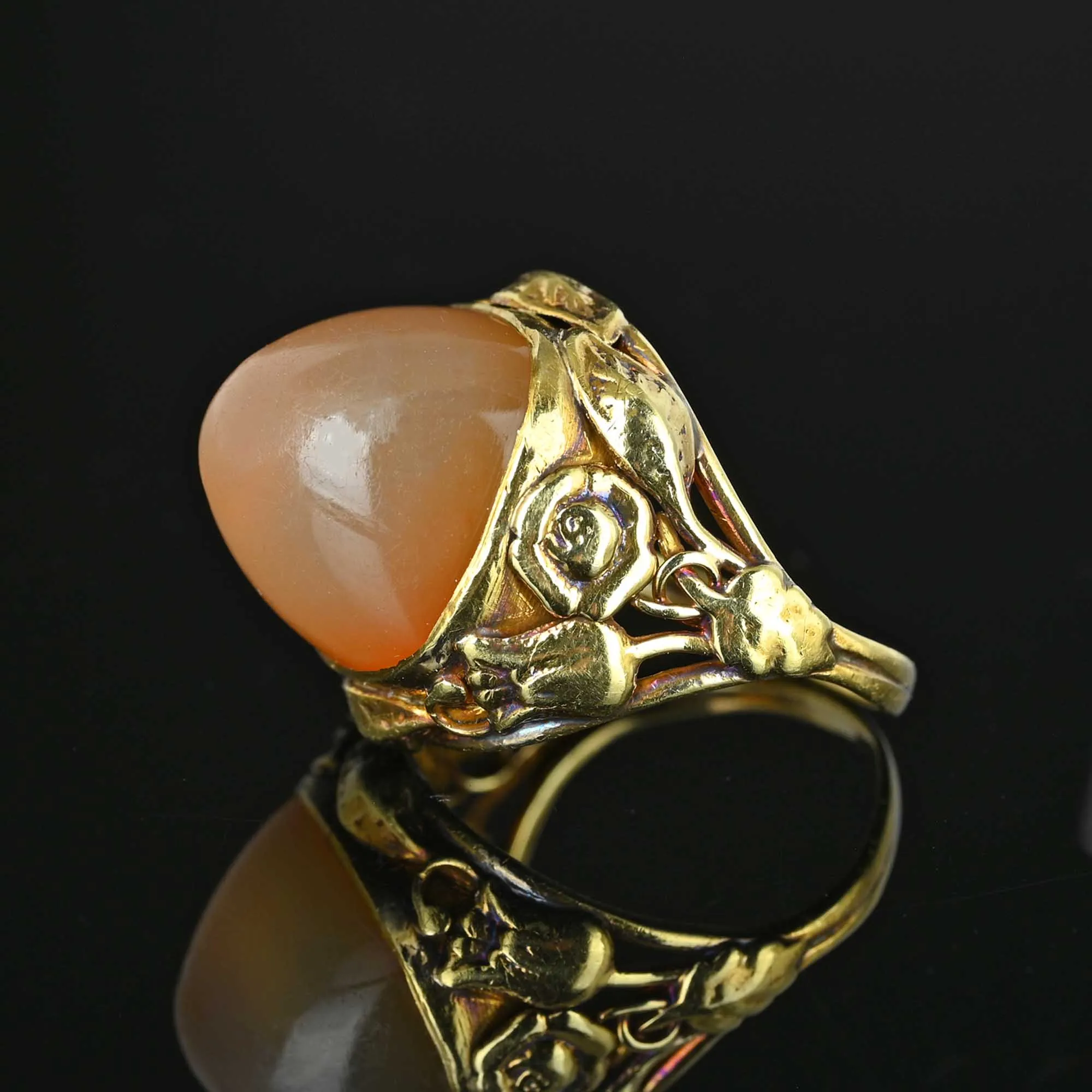 Arts and Crafts Sugarloaf Cabochon Carnelian Ring