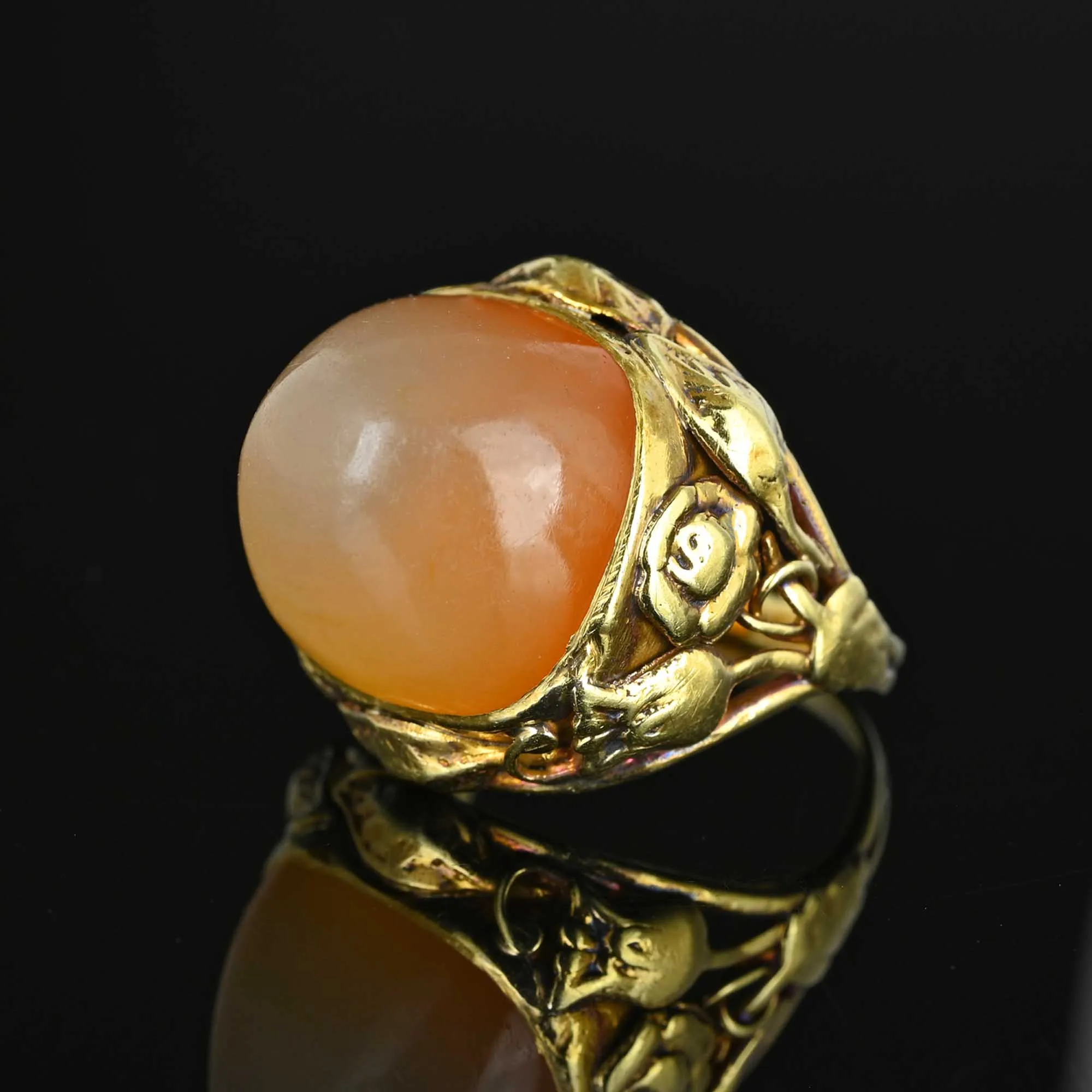 Arts and Crafts Sugarloaf Cabochon Carnelian Ring