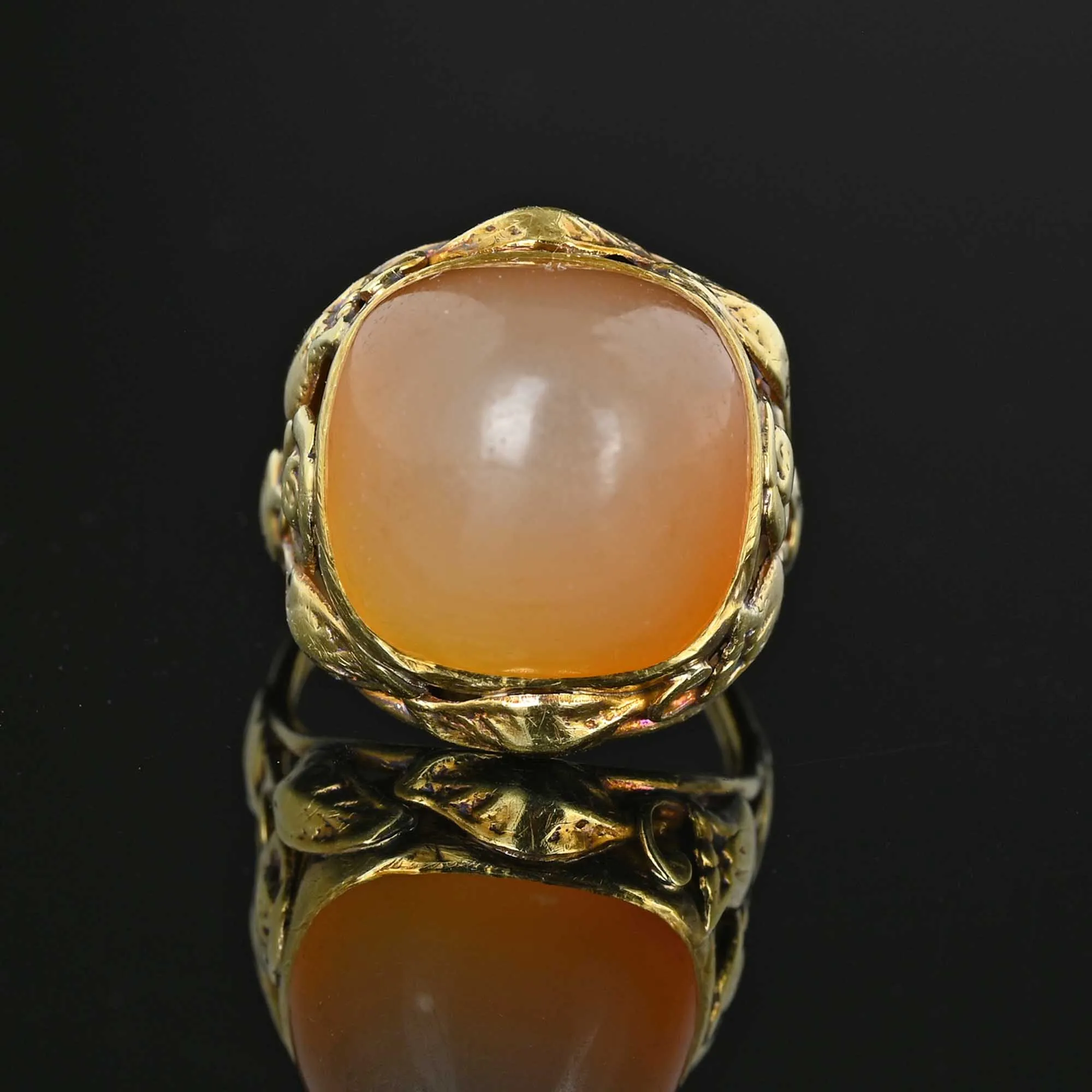 Arts and Crafts Sugarloaf Cabochon Carnelian Ring