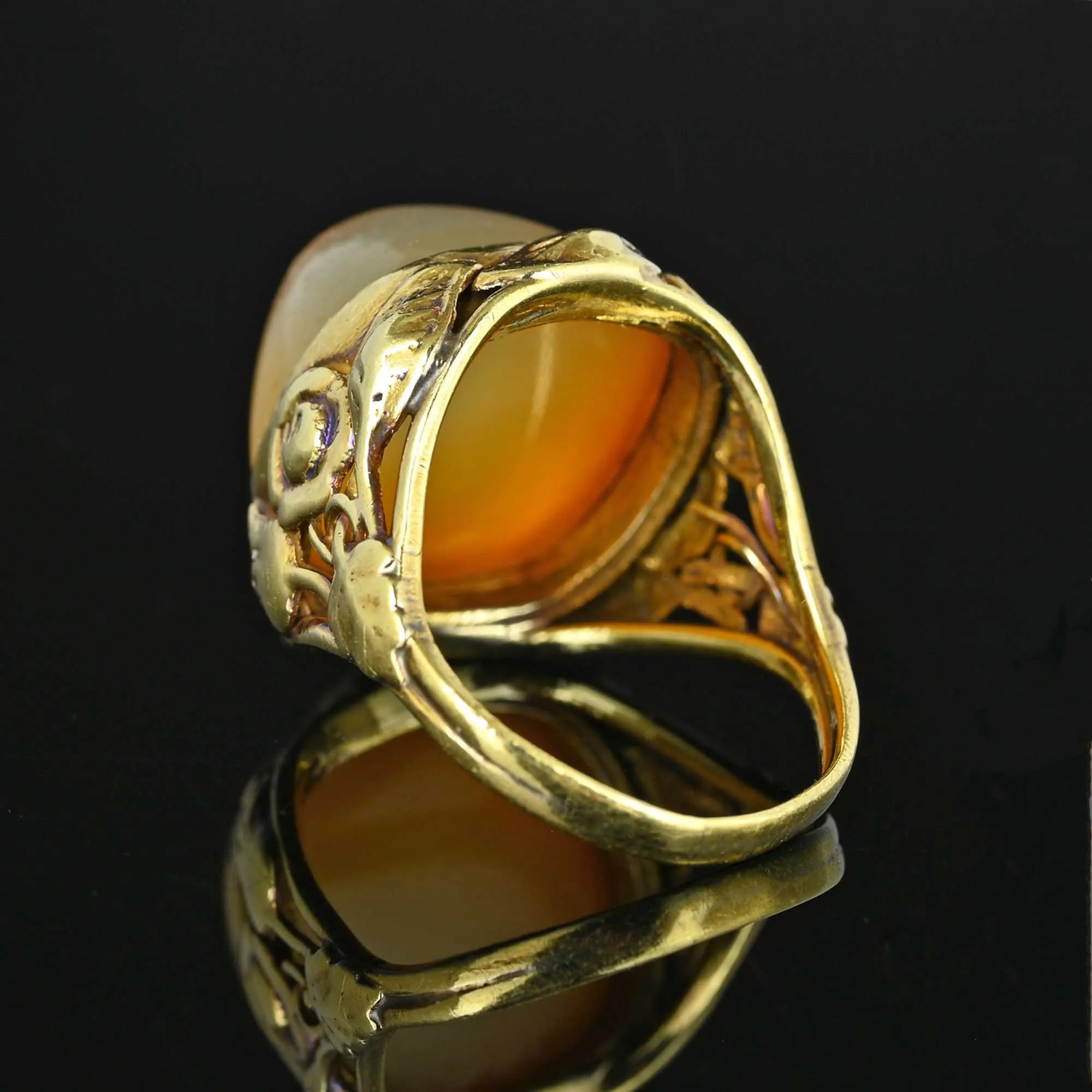 Arts and Crafts Sugarloaf Cabochon Carnelian Ring