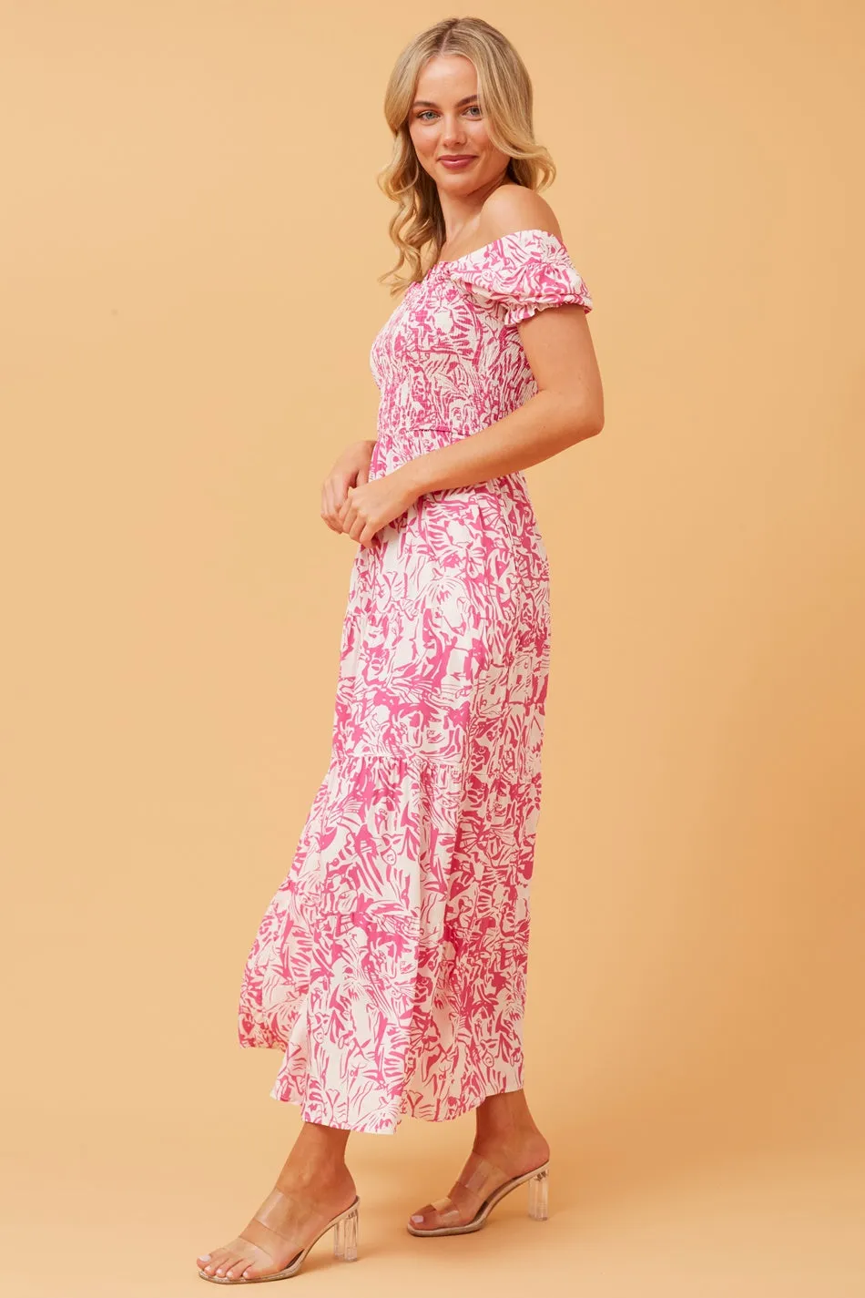 ASHTON ABSTRACT PRINT MAXI DRESS