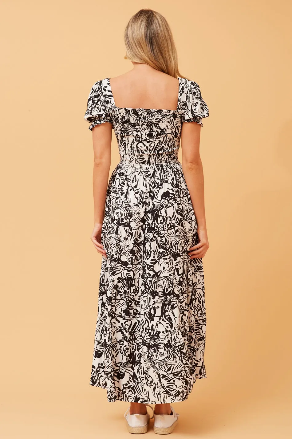 ASHTON ABSTRACT PRINT MAXI DRESS