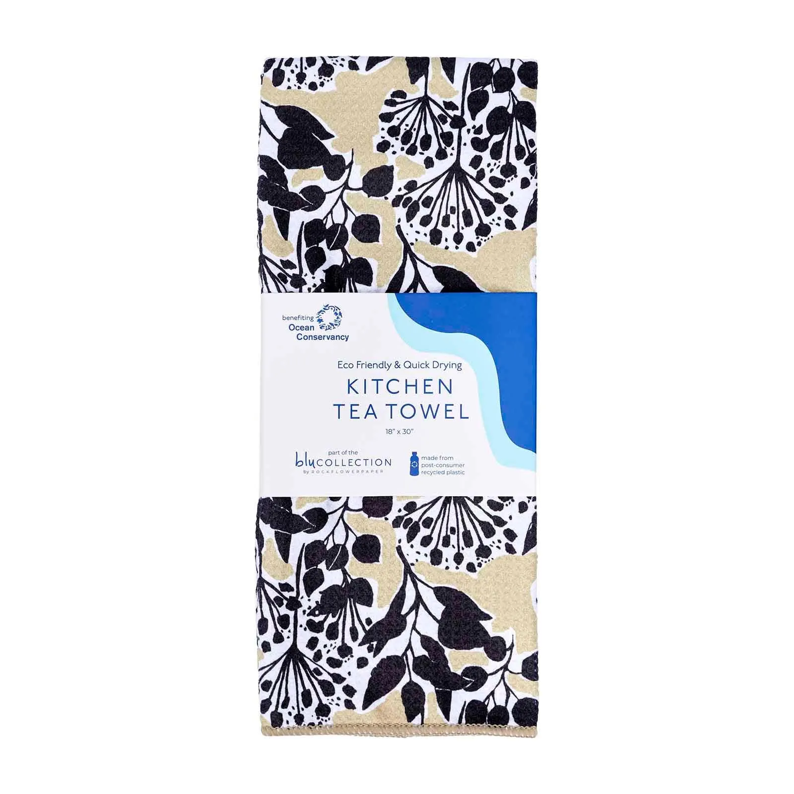 Autumnal Flora blu Kitchen Tea Towel