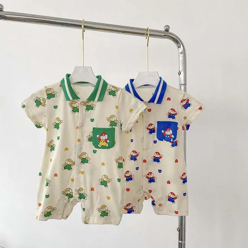 Baby Unisex Cartoon Print Rompers