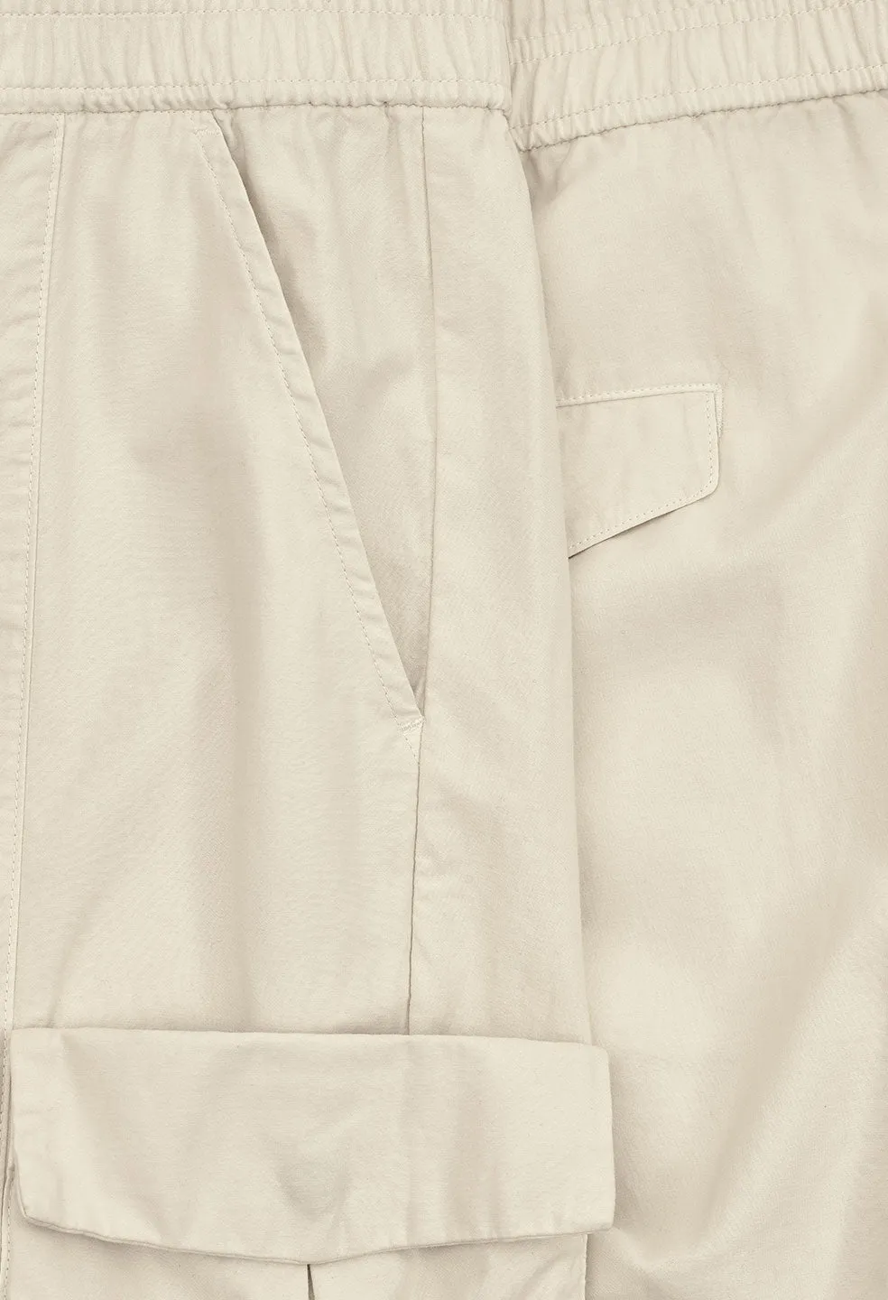 Back Sateen Cargo Pants / Eggshell