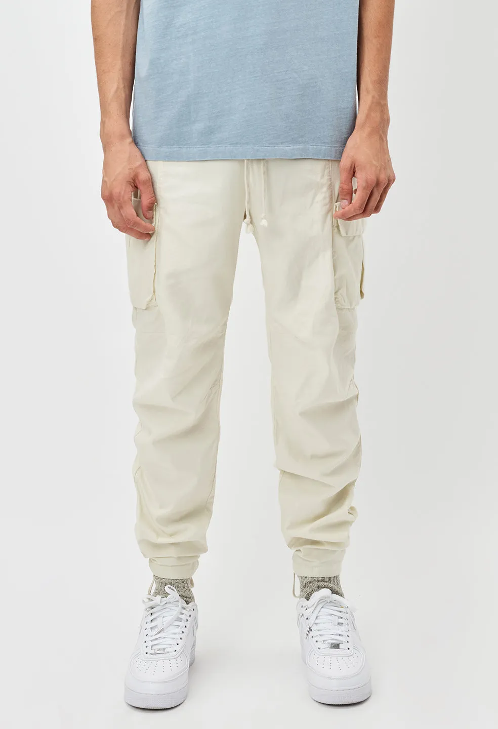 Back Sateen Cargo Pants / Eggshell