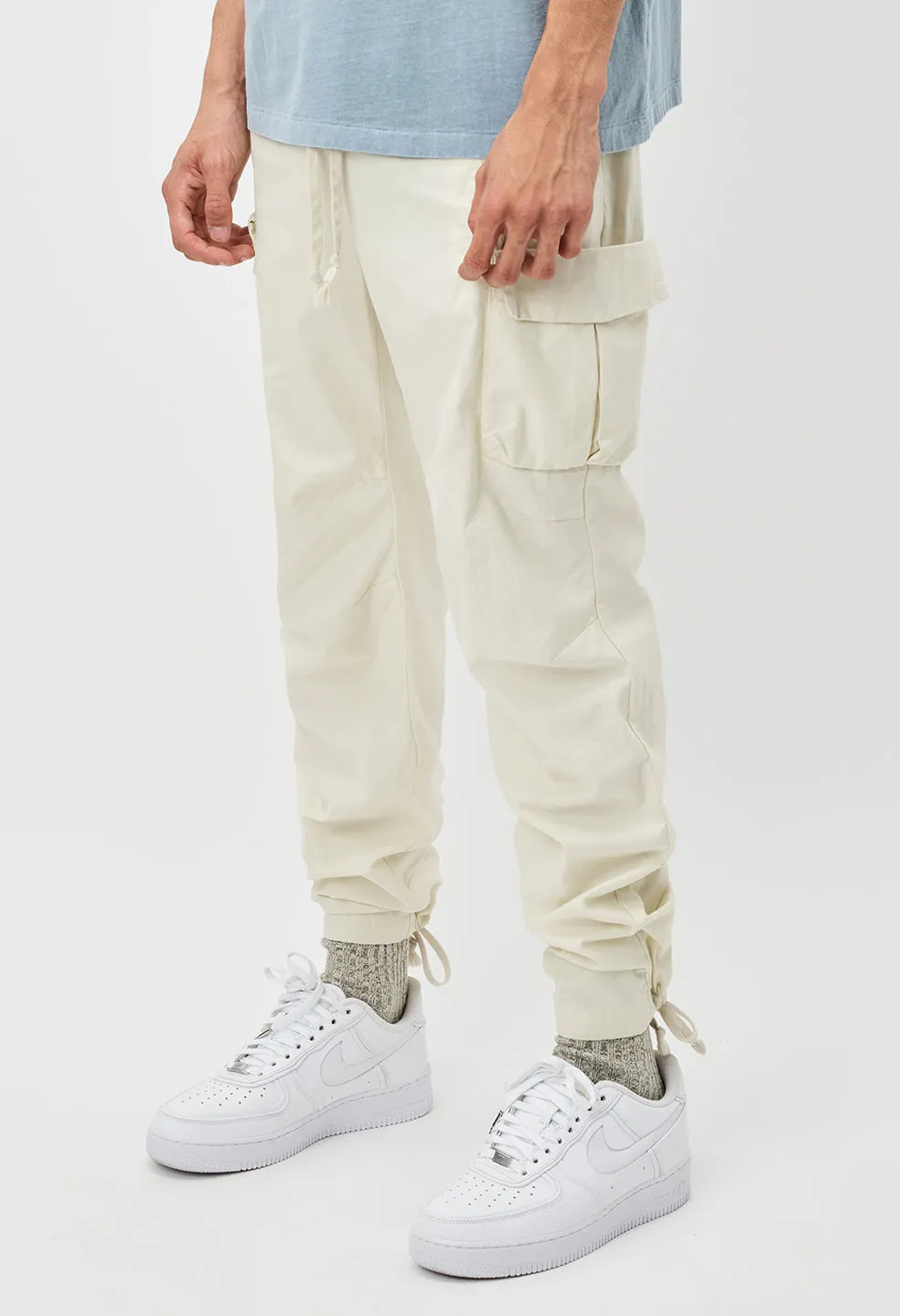 Back Sateen Cargo Pants / Eggshell