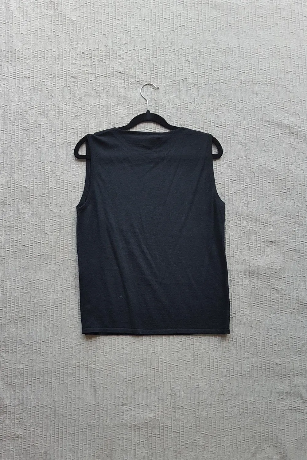 BAMFORD Black Wool Sleeveless Tank Top (M)