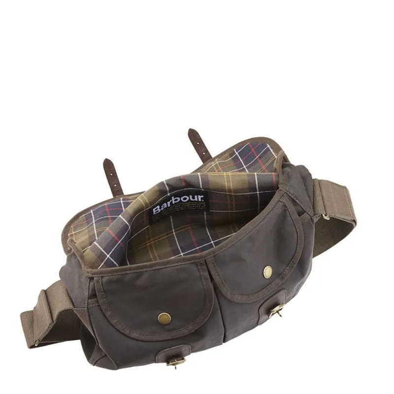 Barbour Wax Leather Tarras Bag Olive