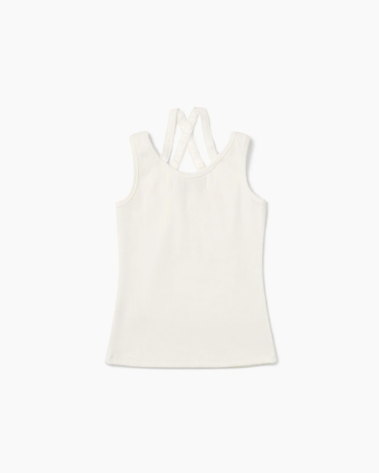 Basic Lace Tank Top White