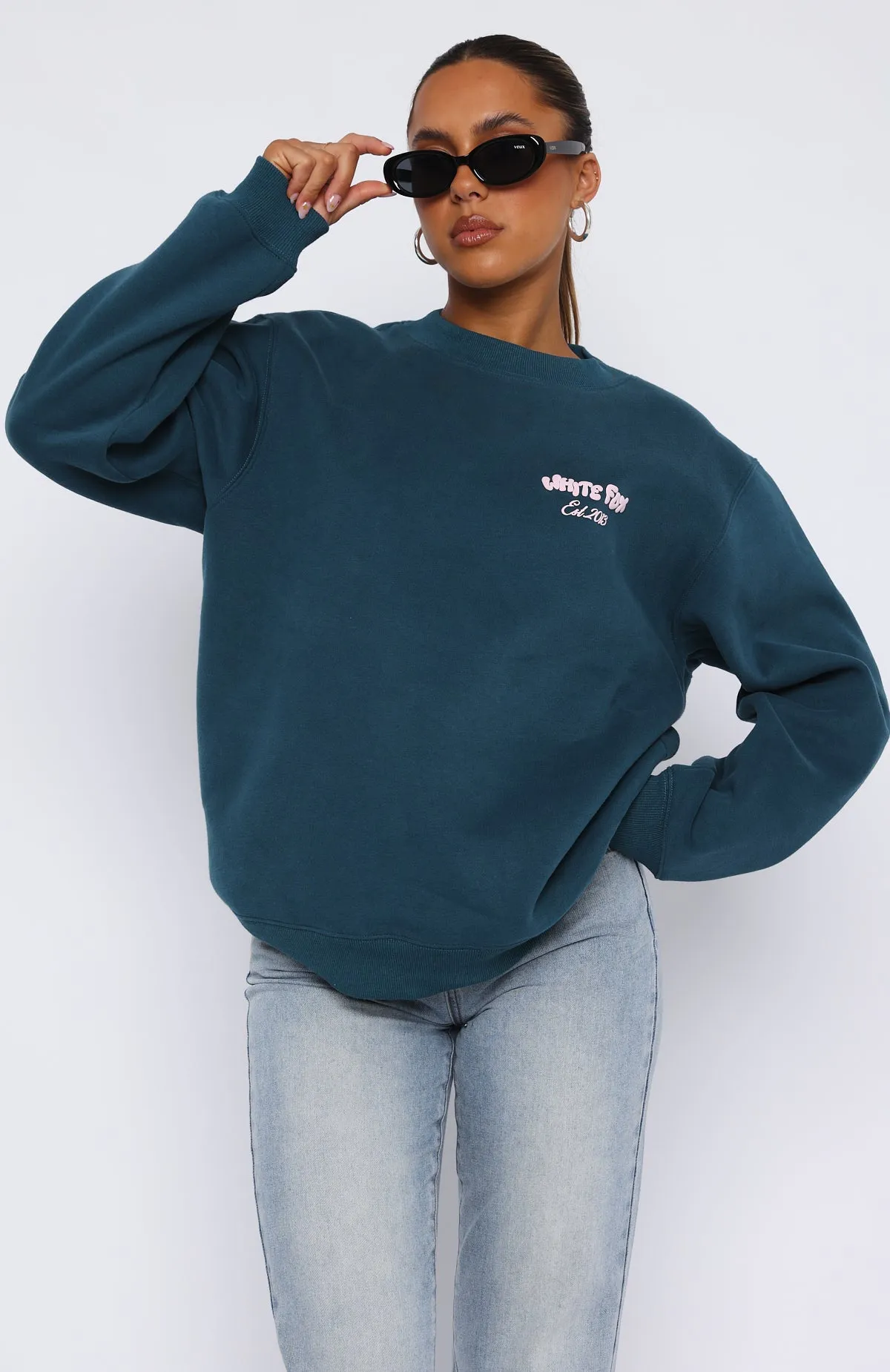 Be In The Moment Oversized Sweater Teal