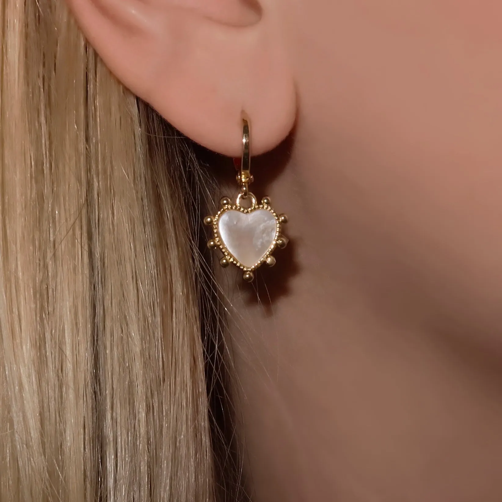 Beaded heart earrings