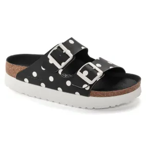 Birkenstock Women's Arizona Platform Birko-Flor (Black White Dots - Narrow Fit)