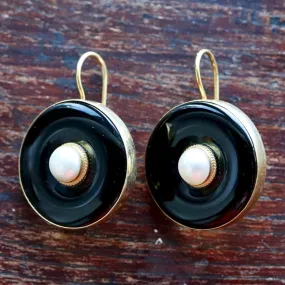 Black and Pearl Earrings