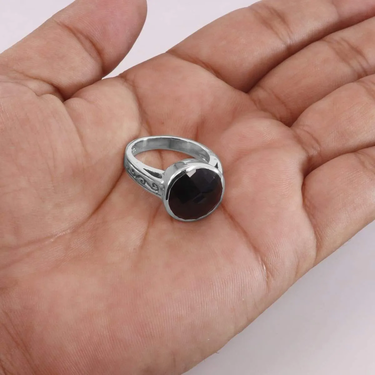 Black Onyx Ring Onyx Silver Ring 925 Sterling Silver Ring Handmade Ring Gemstone Bezel Setting Ring For Men's